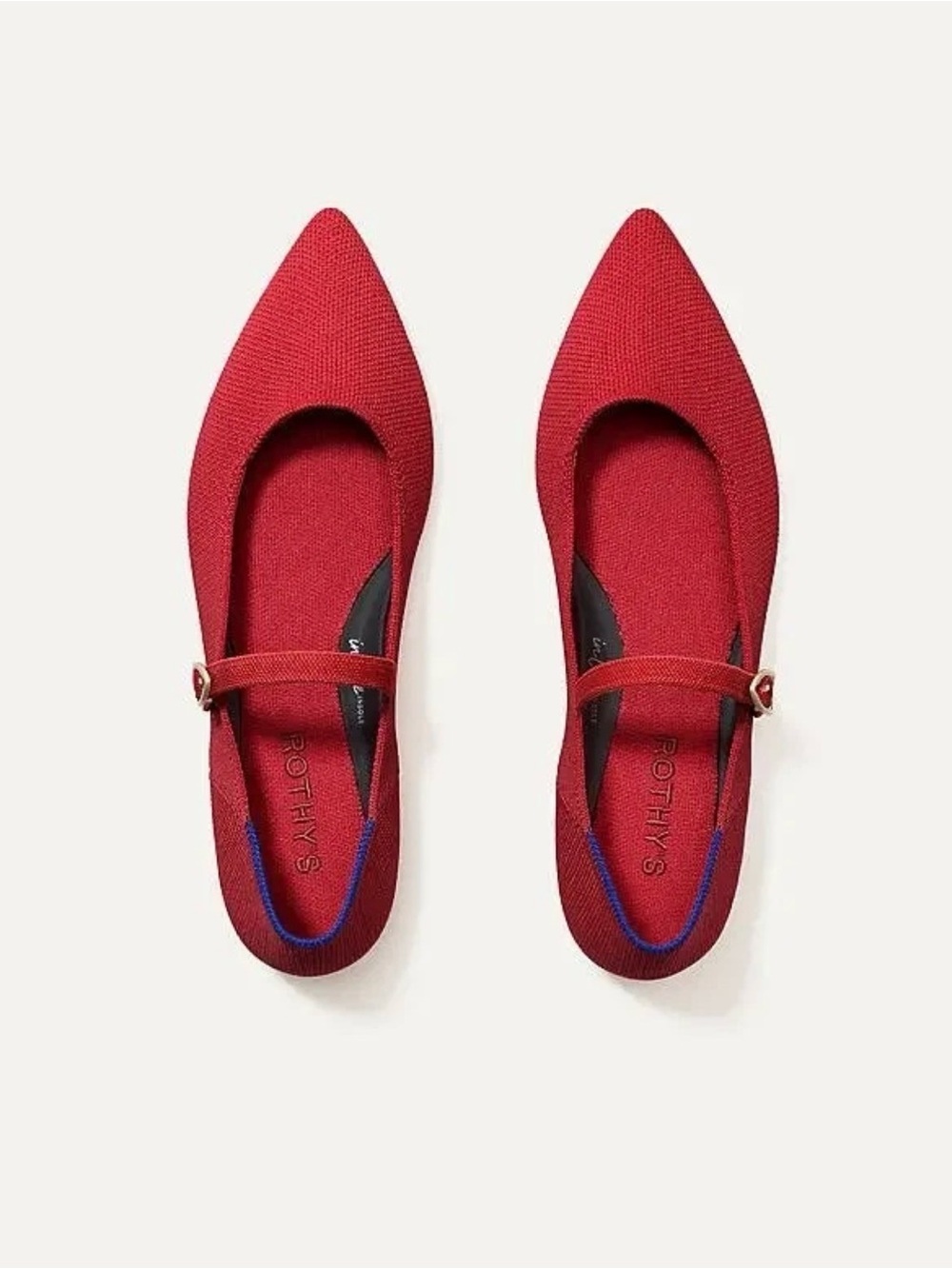 Rothy's Women The Point Mary Jane in Red Crisp Size 10.5